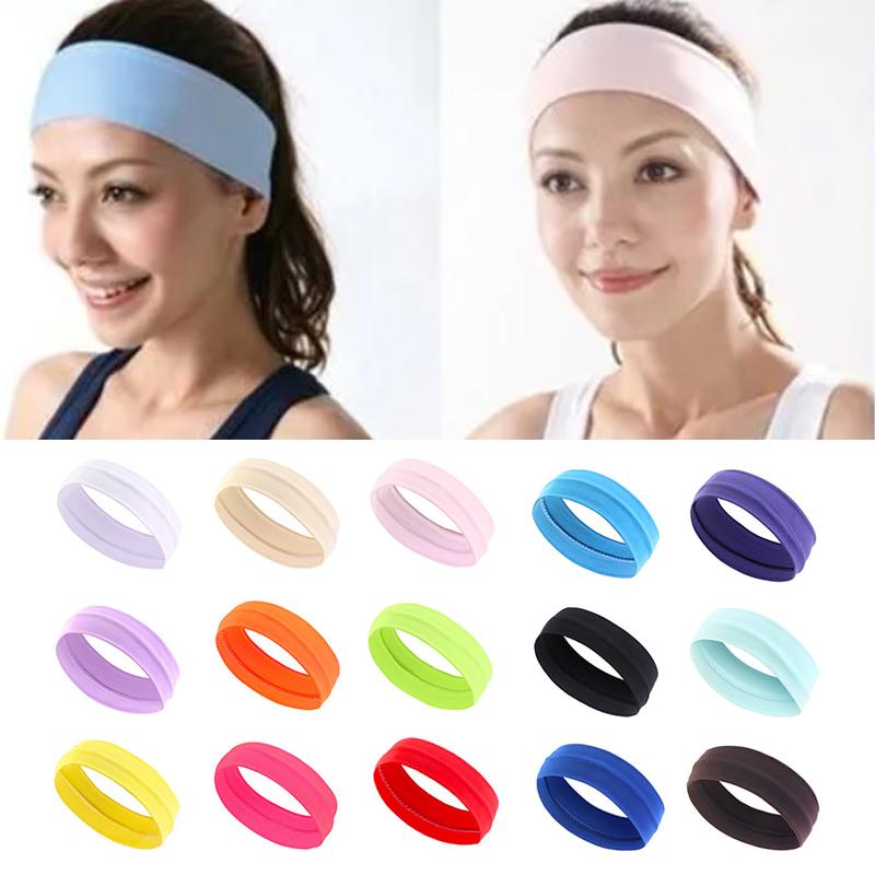 Summer Sports Headbands For Women Fitness Run Yoga Bandanas Solid Color Elastic Hair Bands Stretch Makeup Hair Accessories 2023