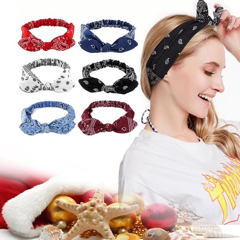 Boho Style Printed Headband (6 Counts set), Soft Elastic Headband, High Elastic Hair Styling Tool for Women & Girls