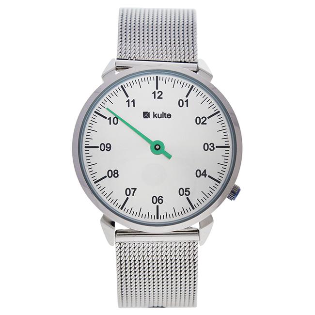 KU15-0023 Silver Green Touch Stainless Steel Mesh Bracelet Watch by Kulte for Unisex - 1 Pc Watch