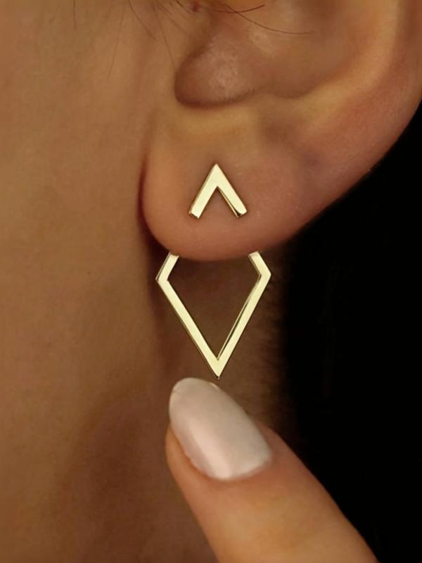 Fashion Triangle Geometric Design Earring Jacket, Elegant Jewelry for Women for Party, Daily Clothing Decor, Trendy All-match & Exquisite Jewelry for Birthday Gift