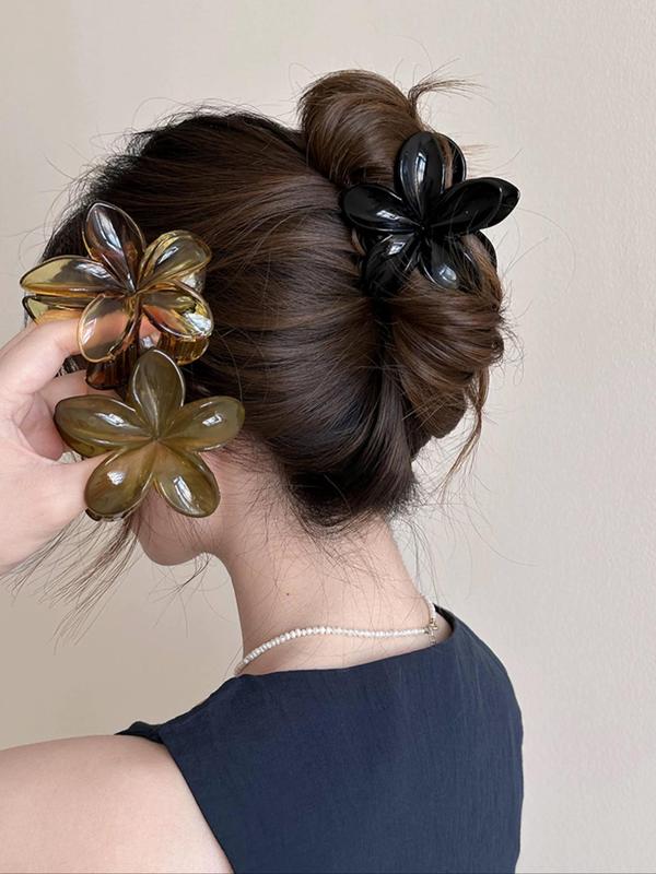 Flower Design Hair Claws, Fashionable Hair Accessories for Women & Girls, Minimalist Headwear Suitable for Thick Hair