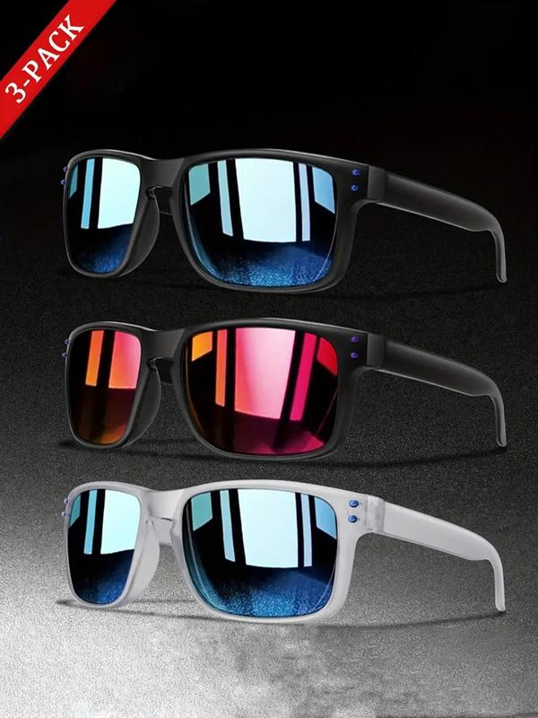 Unisex Fashionable Polarized Sunglasses, Summer Trendy Casual Square Frame Tinted Lens Sunglasses for Everyday Use, Fashion Accessories for Outdoor Activities