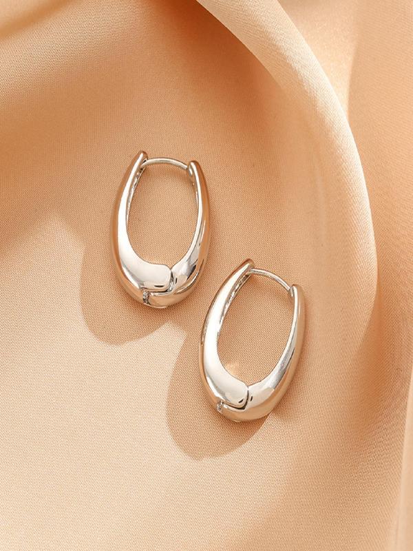 Simple Tear Drop Hoop Earrings, Fashionable U-shaped Earrings for Women, Trendy All-match & Exquisite Jewelry for Birthday Gift