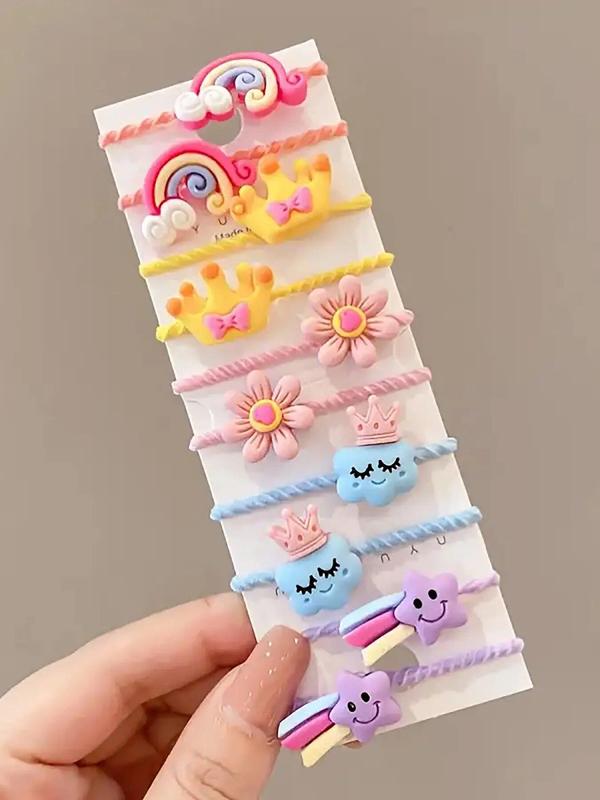 Cute Cartoon Animal & Flower Design Hair Ties, 60pcs pack Colorful Hair Scrunchies for Girls, Fashion Hair Accessories for Party, Daily Decor