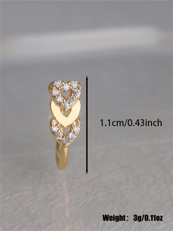 Flower Rhinestone Decorative Nose Cuff for Women, Sweet Fashiona Floral Shape Design Nose Ring, Clear Artificial Zirconia Decorative Nose Clip, Personalized Trendy Accessories Gifts