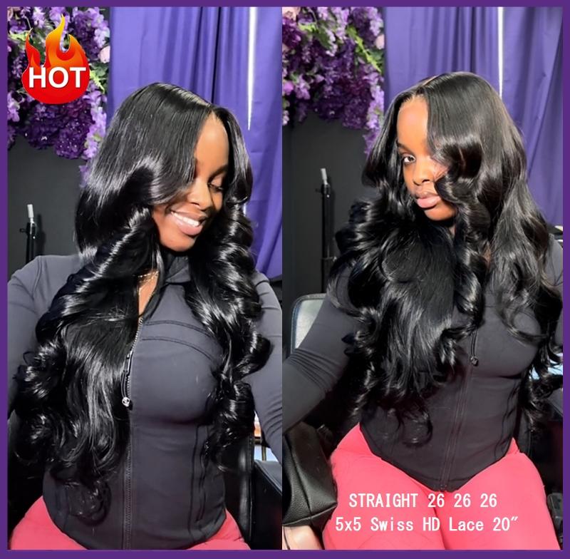 LUVME Upgraded 13A 100%  Virgin Remi Human Hair (100+ -5g) Dye. Perm. High-End Salon Hair Body Wave Deep Wave Silky Straight Bundle S+