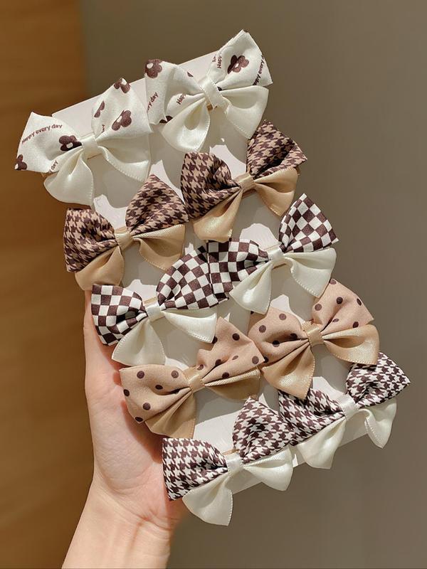 Cute Bow Decor Hair Clips, Casual and Versatile Hair Accessories for Girls, Minimalist Headwear Suitable for Thick Hair