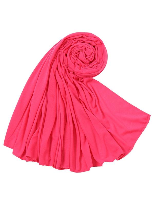 Women's  Solid Color Long Scarf, Modest Arabic Style Bandana Head Wrap for Daily Wear, Fashion Accessories for Women & Girls