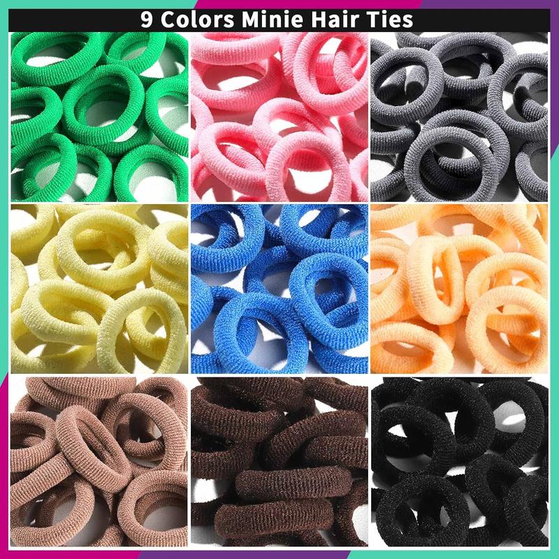 Hair Ties & Hair Bands Set, Including 1300 Hair Rubber Bands & 63 Hair Ties and 3 Counts Hair Comb, Colorful Elastic Heatless Styling Tools for Women & Girls, Christmas, Christmas Gift