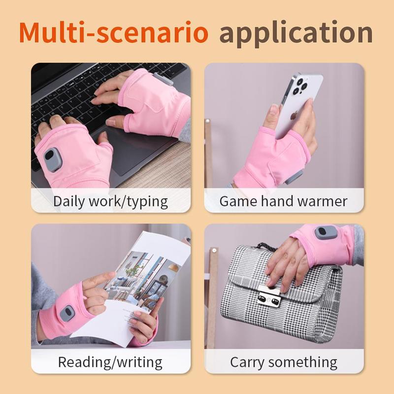 Rechargeable Heated Gloves, 1 Pair Portable Fingerless Gloves with 3-level Temperature Adjustment, Suitable for Indoor and Outdoor Use