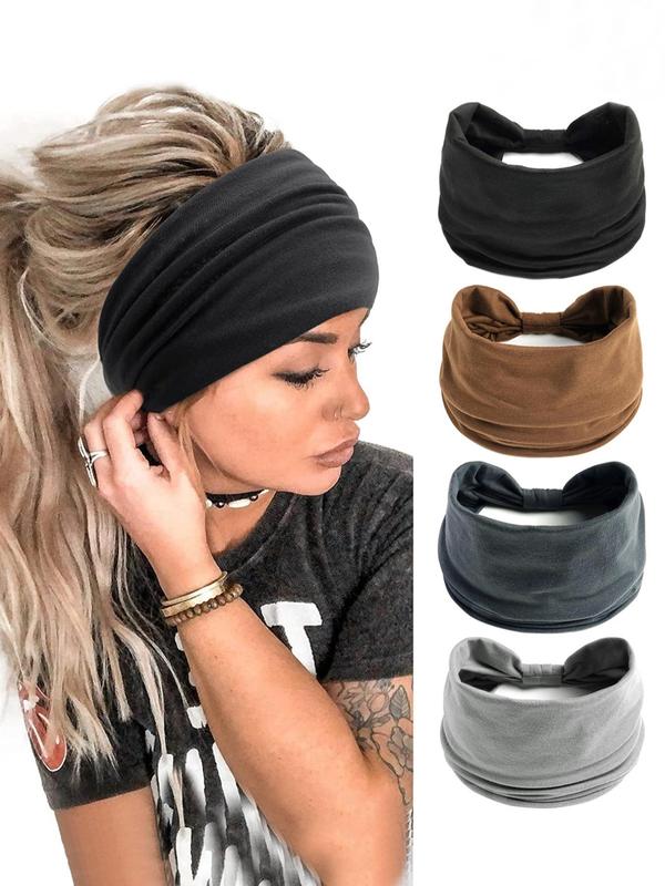 Women's Summer Simple Plain Color Elastic Headbands for Women & Girls Back To School, Minimalist Headwear Hair Accessories Suitable for Thick Hair Summer Hairstyles Ideas, Fall Outfits, Fall Freshness