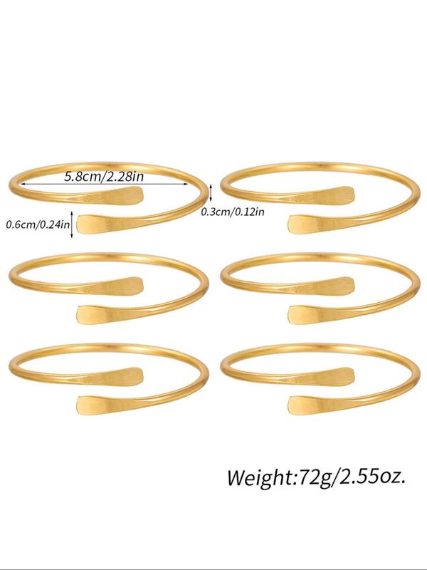 Women's Punk Style Cuff Bangle Set, 6 Counts Fashionable Minimalist Bangle Bracelets for Party, Daily Decor, Trendy All-match & Exquisite Jewelry for Birthday Gift