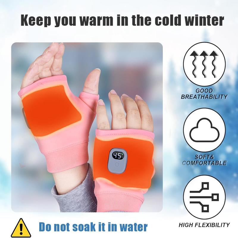 Portable Heating Gloves, Rechargeable Hand Warmer, Adjustable Temperature Hand Heater, Winter Warm Gloves for Office, Outdoor Hiking, Cycling