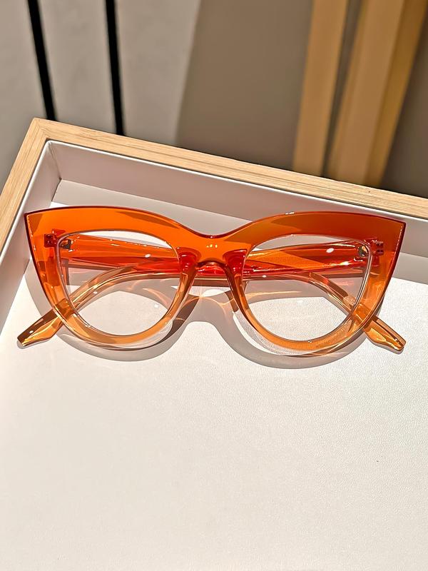 Unisex Cat Eye Frame Eyeglasses, Trendy Casual Eyeglasses for Everyday Use, Fashion Accessories for Outdoor Activities