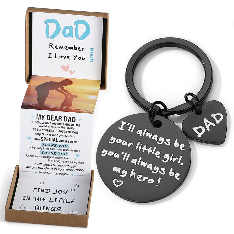 Unique Gifts for Dad from Daughter Cool Keychain Funny Gifts for Dad Who Wants Nothing Best Dad Ever Sentimental to My Dad Present Birthday Gift for Dad on Fathers Day Valentines Fathers Day Christmas Stainless Steel Keyring