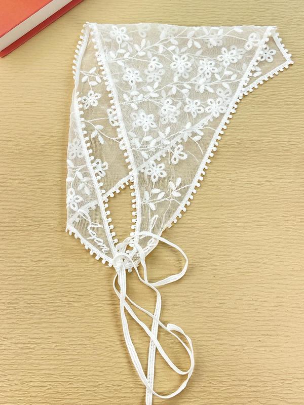 Women's Flower Design Contrast Lace Headscarf, Casual Cute Hair Accessories for Daily Wear, Minimalist Headwear Suitable for Thick Hair, Fashion Hair Accessories for Party, Daily Clothing Decor