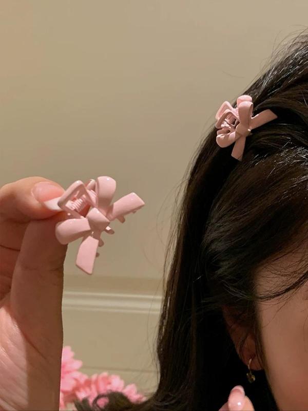 Cute Bow Decor Hair Claws, Sweet Mini Hair Claws, Small Claw Clips, Fashionable Hair Accessories for Women & Girls, Lovely Hairwear for Daily Used