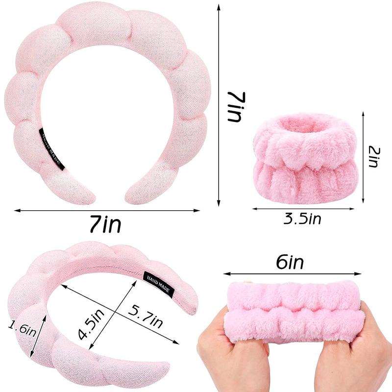 Plush Spa Headband and Wrist Washband Set – Soft, Absorbent Design for Skincare and Face Washing – Keeps Hair and Water Away – Available in Multiple Colors – TikTok Skincare Essential