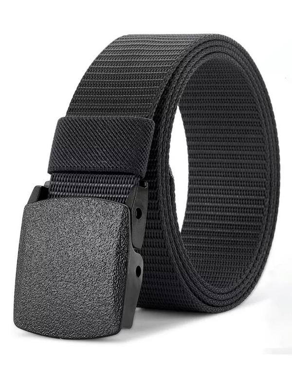 Men's Automatic Buckle Nylon Tape Belt, Casual Waistband for Jeans Trousers, Fashion Belt for Party, Daily Clothing Decor, Trendy All-match & Exquisite Belt for Gift