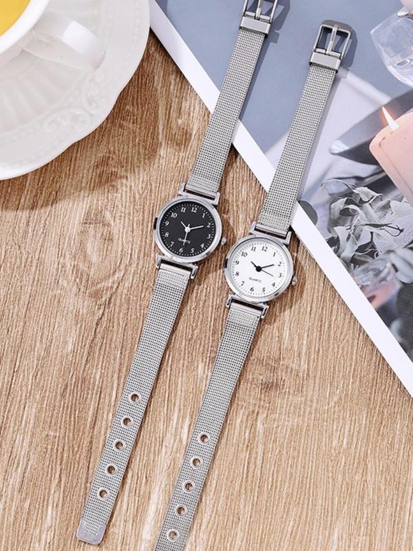 Women's Fashion Round Dial Analog Quartz Watch, Fashion Watch for Party, Daily Clothing Decor, Trendy All-match & Exquisite Watch for Birthday Gift with Box