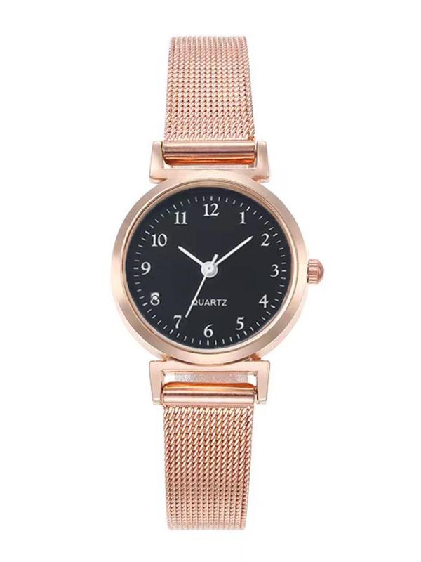 Women's Fashion Round Dial Analog Quartz Watch, Fashion Watch for Party, Daily Clothing Decor, Trendy All-match & Exquisite Watch for Birthday Gift with Box