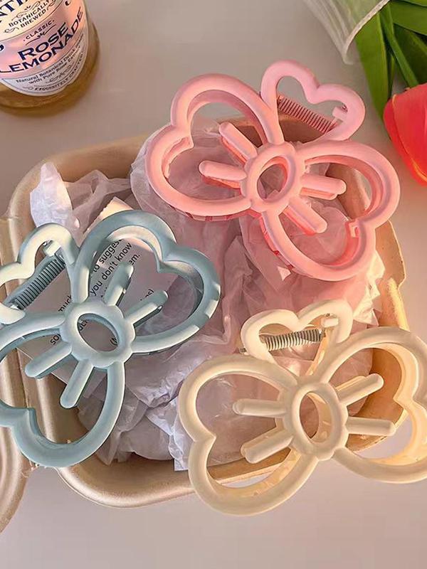 Cute Cartoon Butterfly Design Hair Claws (3pcs), Hollow out Design Hair Claws, Sweet Fashion Hair Accessories for Women & Girls