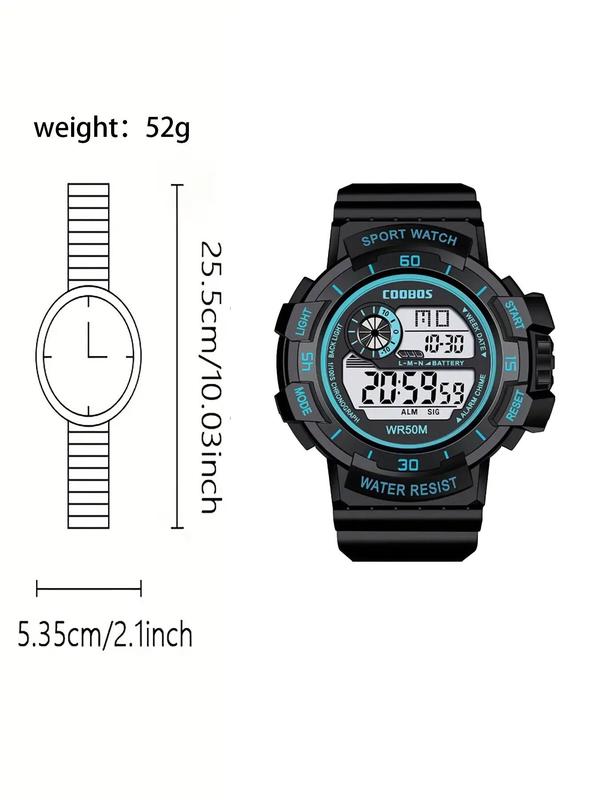 Men's Sport Digital Watch, Fashionable Digital Watch with Luminous Dial, Waterproof Watch for Men, Perfect for Students and Outdoor Sports