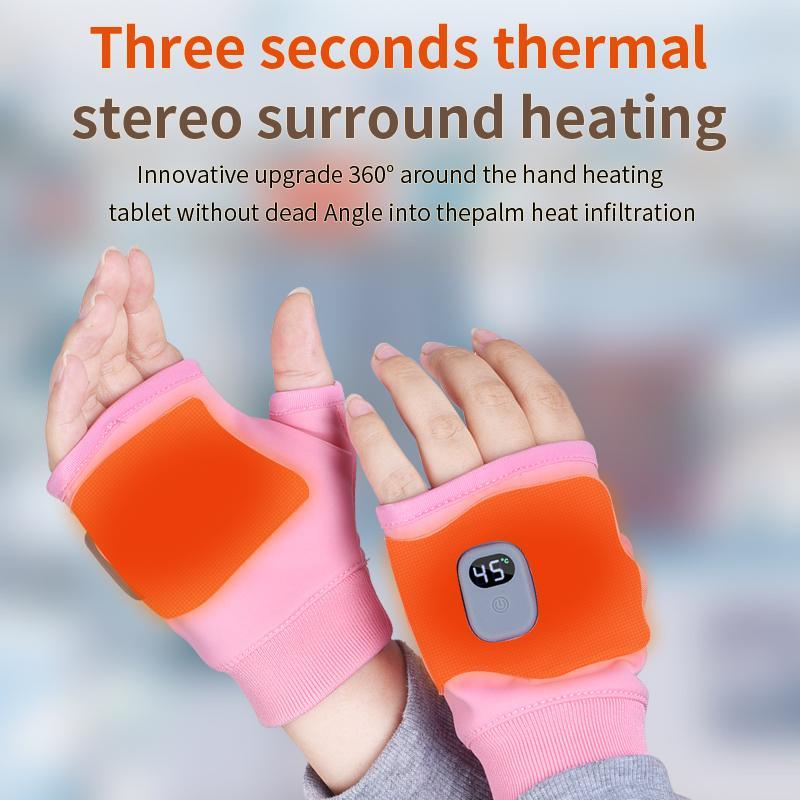 Rechargeable Heated Gloves, 1 Pair Portable Fingerless Gloves with 3-level Temperature Adjustment, Suitable for Indoor and Outdoor Use