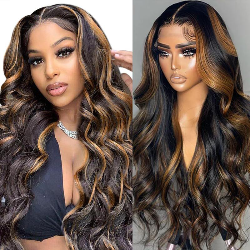 [TOP SELLINGS] ALIGLOSSY 13x6 Highlight Balayage Body Wave Lace Front Wig HD Transparent Wavy Lace Frontal Wigs Human Hair For Women