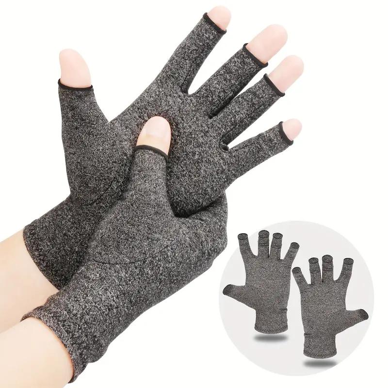 Premium Compression Gloves for Arthritis Relief - Breathable Cotton Blend, Fingerless Design for Men and Women