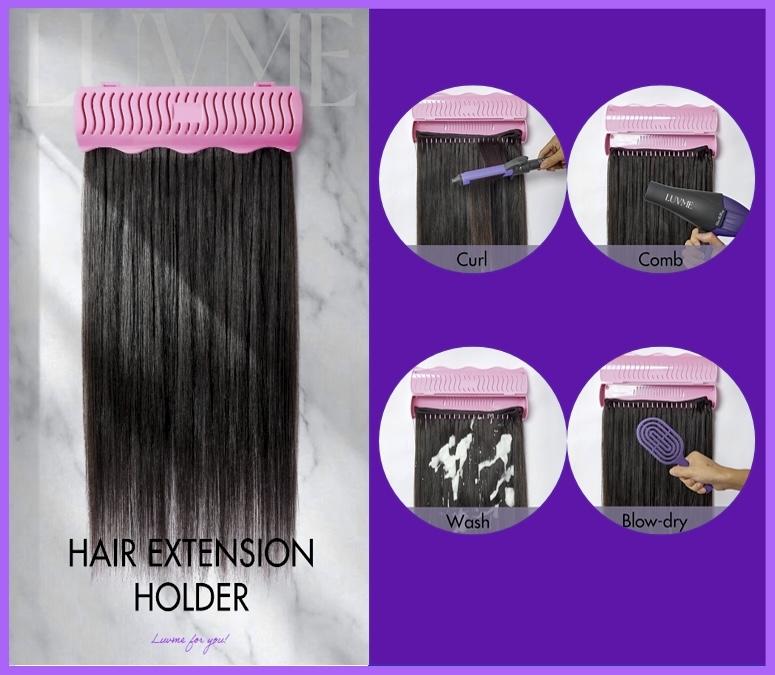 LUVME 100% Virgin Human Hair Extensions 135g Pack Straight, Body Wave, Kinky Curly, Yaki Straight ,Messy Curl Clip-In