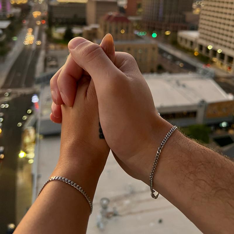 Locked Unisex Permanent Couples Bracelets with Special Clasp - Perfect Date Night Gift for Anniversary and Birthday