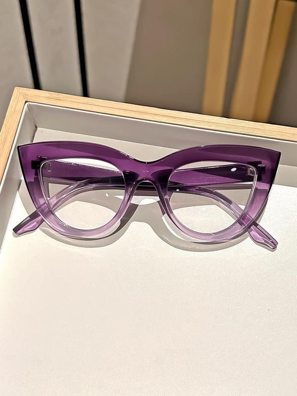 Unisex Cat Eye Frame Eyeglasses, Trendy Casual Eyeglasses for Everyday Use, Fashion Accessories for Outdoor Activities