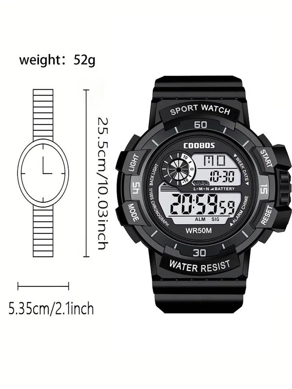 Men's Sport Digital Watch, Fashionable Digital Watch with Luminous Dial, Waterproof Watch for Men, Perfect for Students and Outdoor Sports