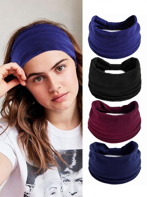 Women's Summer Simple Plain Color Elastic Headbands for Women & Girls Back To School, Minimalist Headwear Hair Accessories Suitable for Thick Hair Summer Hairstyles Ideas, Fall Outfits, Fall Freshness