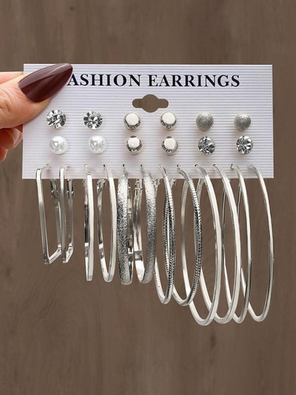 Women's 12  Pairs Alloy Rhinestone Decor Earrings