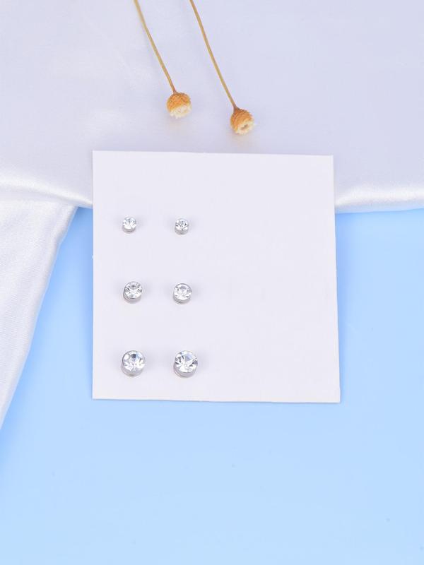 Fashionable Non-pierced Earrings & Nose Rings Set, Cute Rhinestone Decor Earrings & Nose Rings, Body Jewelry for Women & Men, Trendy All-match & Exquisite Jewelry for Birthday Gift