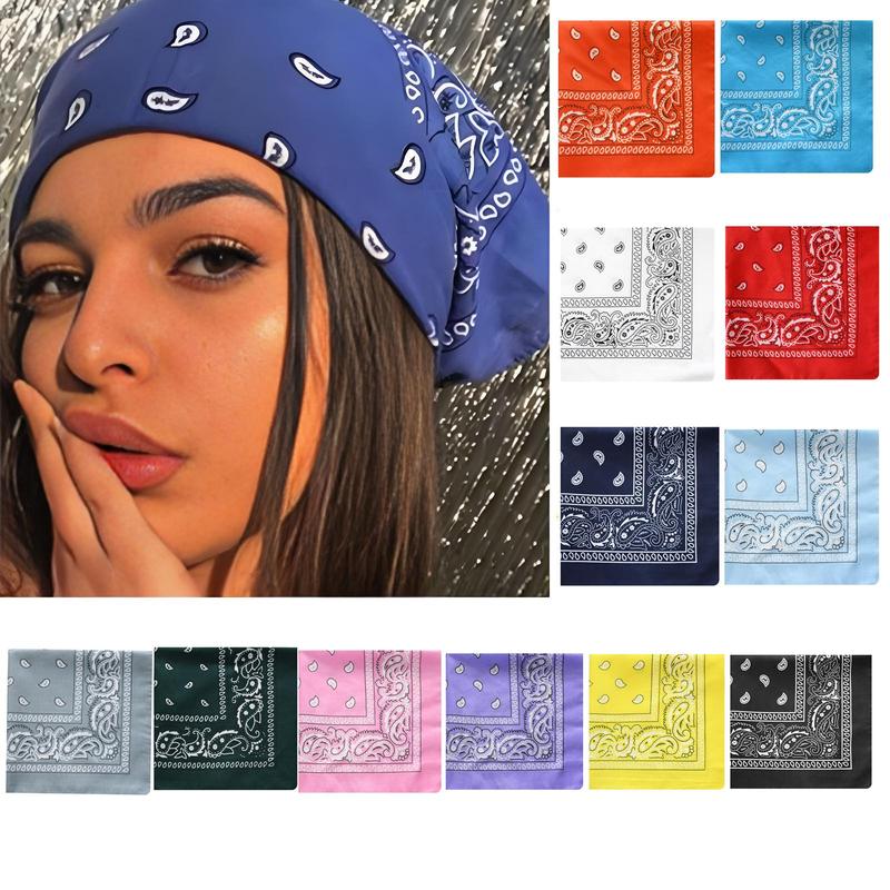 Paisley Print Bandana (12pcs set), Square Neckerchief, Sports Head Wrap, Fashion Wristband, Outdoor Sports Accessories, Face Masks, Headwear