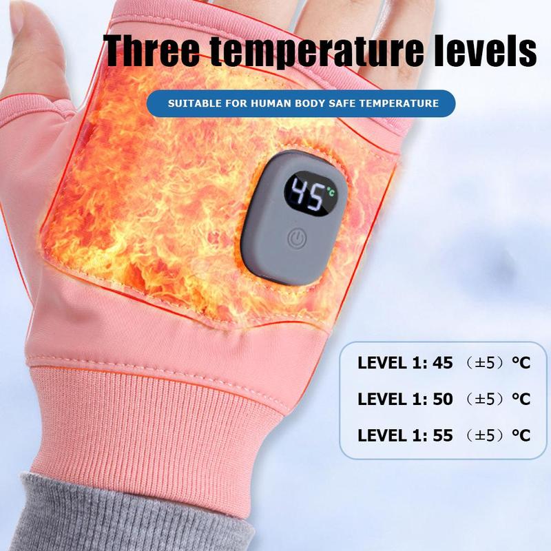 Portable Heating Gloves, Rechargeable Hand Warmer, Adjustable Temperature Hand Heater, Winter Warm Gloves for Office, Outdoor Hiking, Cycling