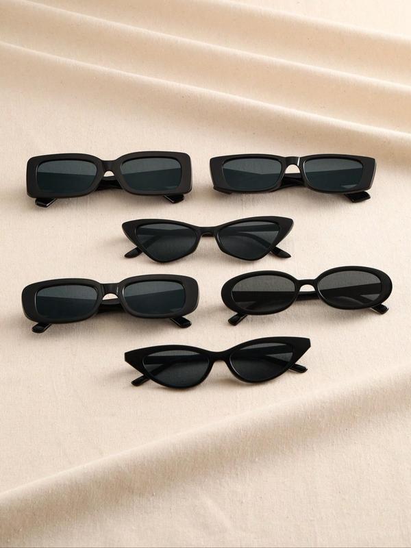 Cat Eye & Round & Square Frame Sunglasses for Men, Summer 2024 Sunglasses for Women Everyday Summer Beach Vacation Use, Travel Essentials, Y2K Accessories for Outdoor Activities