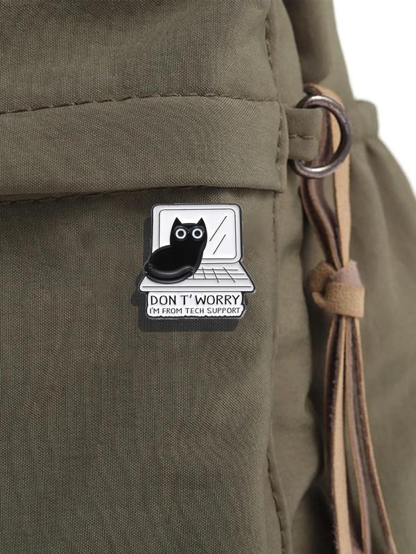 Unisex Cute Cat & Letter Design Enamel Brooch, Fashion Alloy Brooch for Clothes & Backpack & Hat Decor, Casual All-match Kawaii Accessories for Men & Women