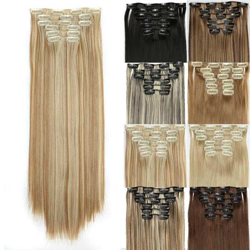 Enchanted Hair 24 inch 6 pcs Natural Clip-in Hair Extensions, 2025 Trendy Long Straight Synthetic Extensions for Women for Daily Use, Christmas & New Year & Party, Female Matching Wig Pieces for Any Occasion, Soft  Smooth Seamless Blend & Natural Looking