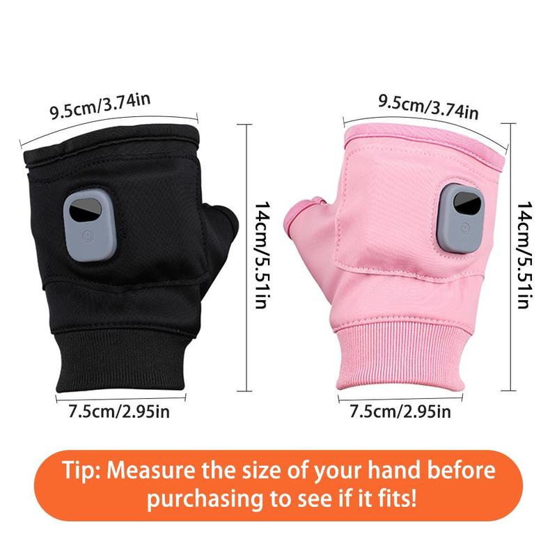 Rechargeable Heated Gloves, 1 Pair Portable Fingerless Gloves with 3-level Temperature Adjustment, Suitable for Indoor and Outdoor Use