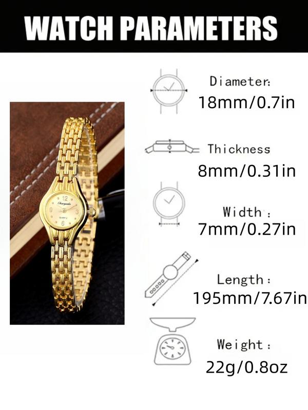 Women's Elegant Fashion Round Dial Quartz Watch, Vintage All-match Clasp Luxury Watches for Girls, Trendy Matching Wristwatch As Girlfriend Gifts with Box, Fall Outfits, Fall Freshness