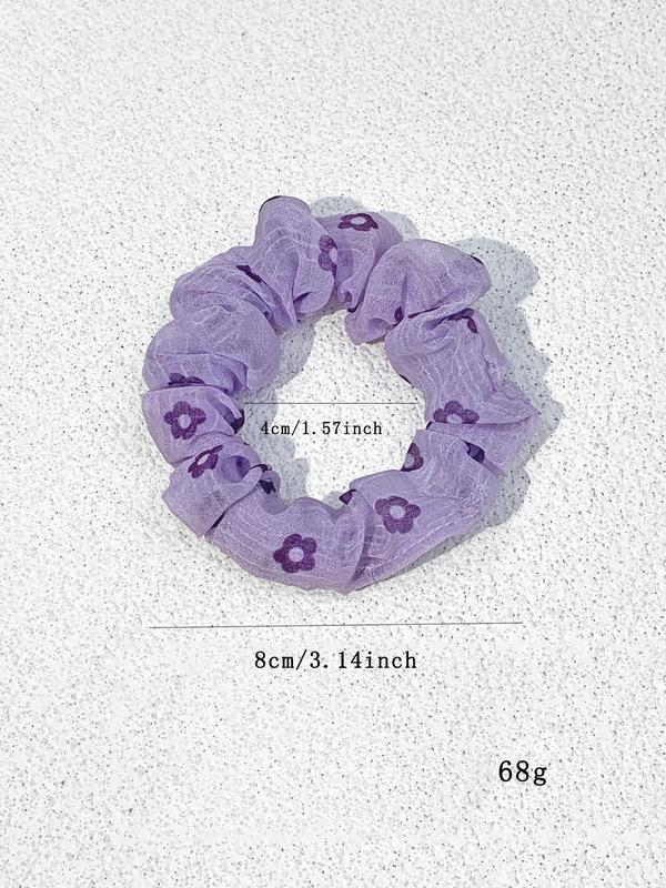 20pcs Colorful Chiffon Hair Ties, Ditsy Floral Print Hair Ties, Cute Scrunchies for Women Girls