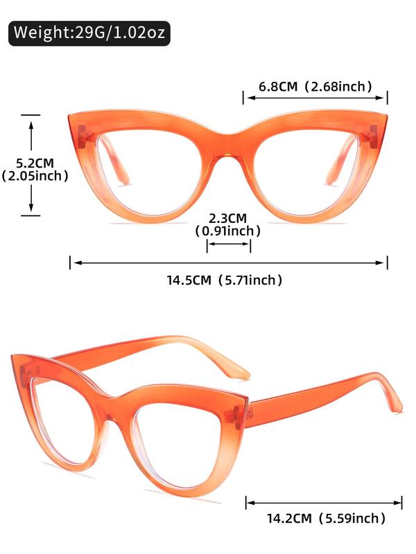 Unisex Cat Eye Frame Eyeglasses, Trendy Casual Eyeglasses for Everyday Use, Fashion Accessories for Outdoor Activities