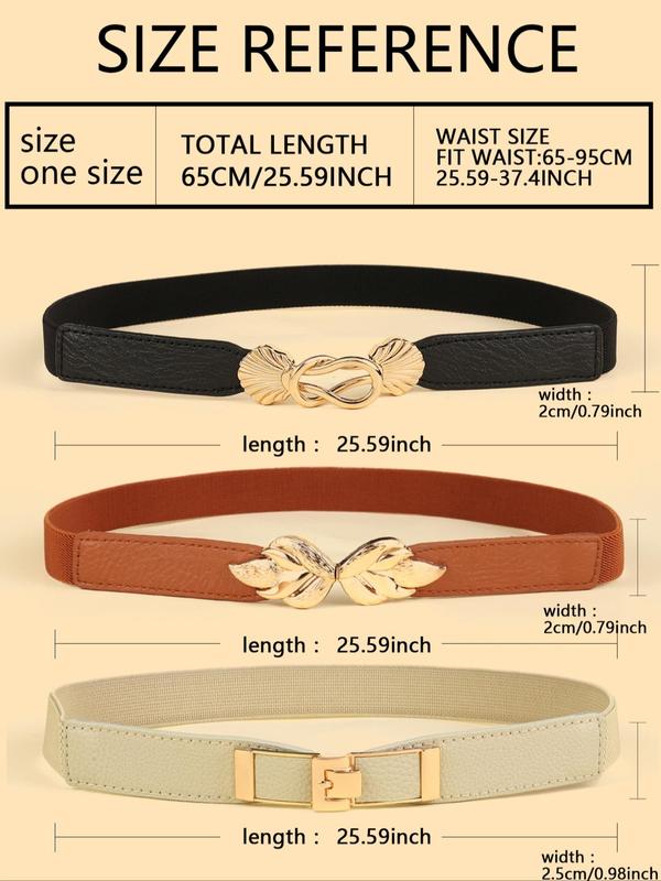 Women's Elegant Plain Color Belts, Trendy Minimalist Elastic Irregular Diagonal Buckle Design Belt, Chic All-match Accessories for Daily & Party Decor