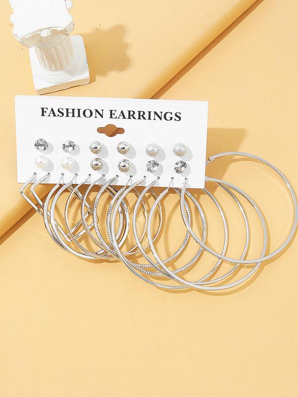 Women's 12  Pairs Alloy Rhinestone Decor Earrings