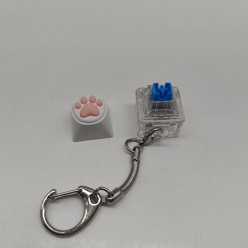 Cute Cat Paw Design Key Chain, Portable Decorative Mini Keychain For Phone, Keycap Tester Cell Phone Pendant, Stress Relief Toy