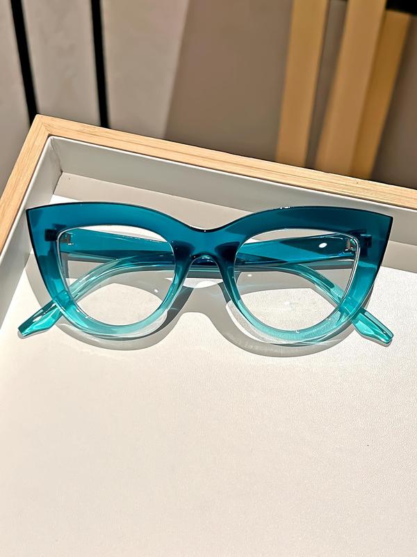 Unisex Cat Eye Frame Eyeglasses, Trendy Casual Eyeglasses for Everyday Use, Fashion Accessories for Outdoor Activities